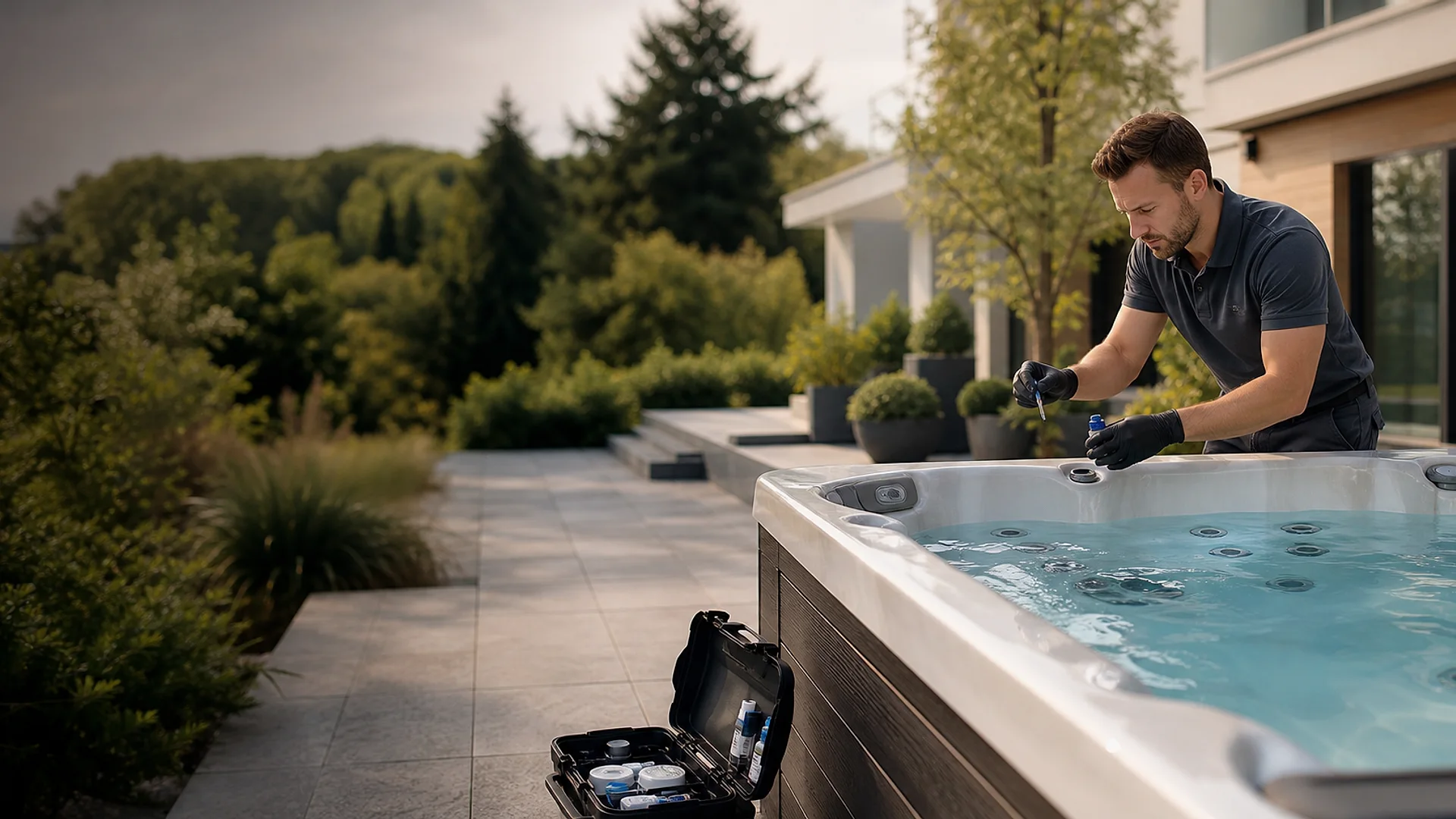 Poolrohbau im Garten mit Beckenform, Technikanschluss, sauberer Baustellenkante und Planunterlagen